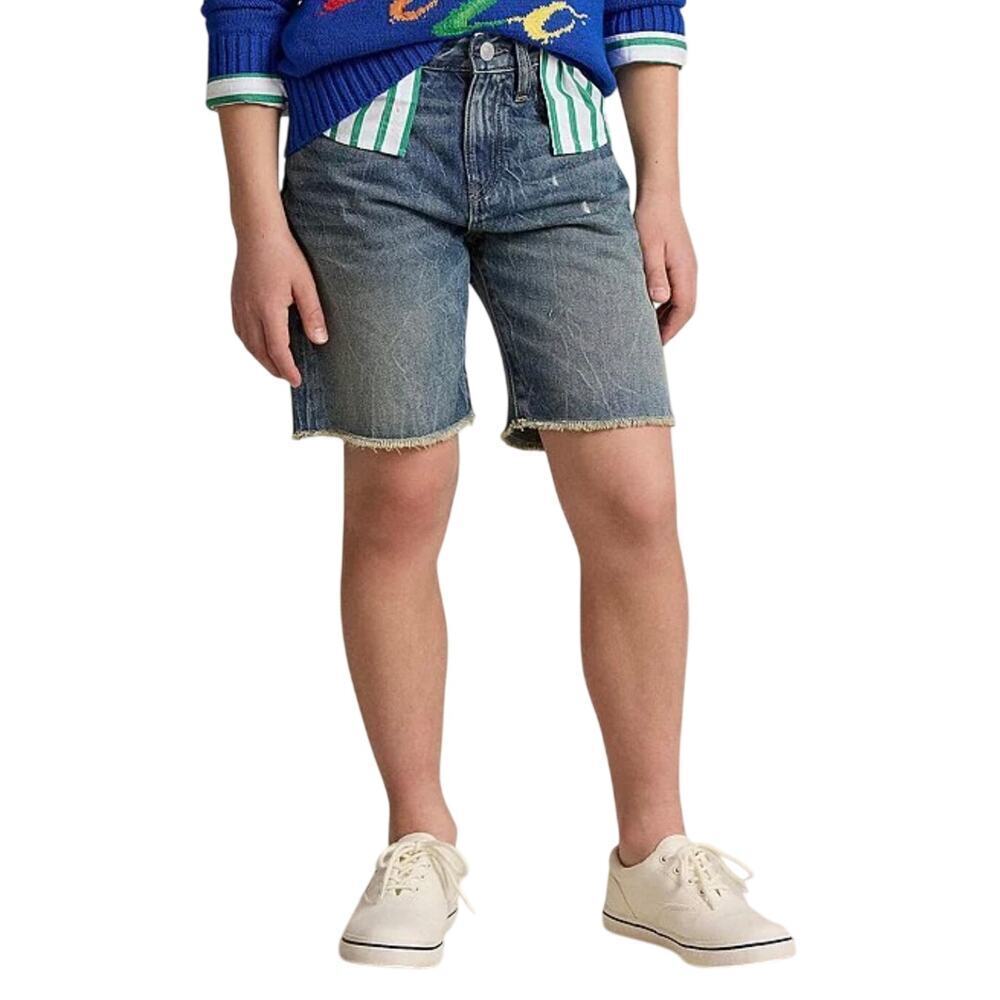 Polo Ralph Lauren Big Boys Sullivan Raw Hem Denim Shorts size 16 Slim New